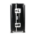 Suitcase - TRUNK ON WHEELS M Light Polycarbonate Licorice Black With Black Leather Handles