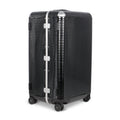 Suitcase - TRUNK ON WHEELS M Light Polycarbonate Licorice Black With Black Leather Handles