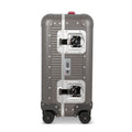 Suitcase - XS SPINNER 53 Aluminum Steel Grey With Red Leather Handles