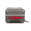 Suitcase - XS SPINNER 53 Aluminum Steel Grey With Red Leather Handles