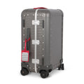 Suitcase - XS SPINNER 53 Aluminum Steel Grey With Red Leather Handles