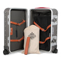 Suitcase - XS SPINNER 53 Aluminum Steel Grey With Red Leather Handles