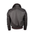 Jacket-Bomber Plain Colour Leather Detachable Fur Collar