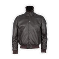 Jacket-Bomber Plain Colour Leather Detachable Fur Collar
