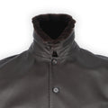 Jacket-Bomber Plain Colour Leather Detachable Fur Collar