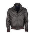 Jacket-Bomber Plain Colour Leather Detachable Fur Collar