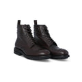 Boots - BIKER Leather & Commando Rubber Soles Lace-Ups