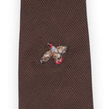 Tie - Fox And Hunting Pheasant Embroidery Wool & Silk