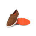 Loafers - Suede & Rubber Soles Orange Stitch Detail