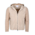 Jacket - Suede & Cotton Mesh Hooded + Zipped