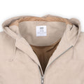 Jacket - Suede & Cotton Mesh Hooded + Zipped
