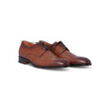 Derbies - Patinated Leather & Leather Soles Lace-Ups + Medallion