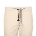 Pants - CARACCIOLO Drill Cotton, Silk & Cashmere Stretch Elastic Waistband + Zip