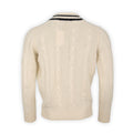 Cable Knit Sweater - Tennis Model Cashmere V-Neck
