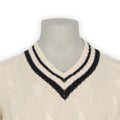 Cable Knit Sweater - Tennis Model Cashmere V-Neck