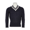 Cable Knit Sweater - Tennis Model Cashmere V-Neck
