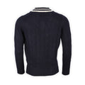 Cable Knit Sweater - Tennis Model Cashmere V-Neck