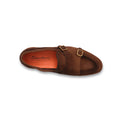 Loafers - Distressed Suede Monk Strap Double Buckle + Apron