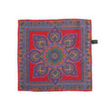 Pocket Square - Double-Face Circled Flowers & Fantasy Printed Silk