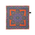 Pocket Square - Double-Face Circled Flowers & Fantasy Printed Silk
