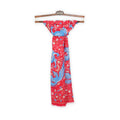 Scarf - Dragon Phoenix Flowers Printed Cotton & Silk