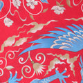 Scarf - Dragon Phoenix Flowers Printed Cotton & Silk