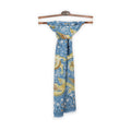 Scarf - Dragon Phoenix Flowers Printed Cotton & Silk