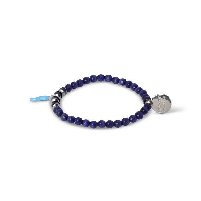 Bracelet Ladybird 9 K Grey Gold And Bicolour Diamonds On Coloured Cord