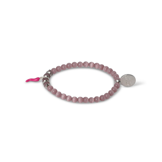 Bracelet Ladybird 9 K Grey Gold And Bicolour Diamonds On Coloured Cord