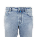 Jeans - BARD Cotton & Lyocell Stretch Suede Turquoise Patch