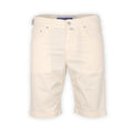 Bermuda Shorts - NICOLAS Cotton Stretch Off White Patch