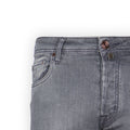Jeans - BARD Jersey Cotton Stretch Leather Beige Patch