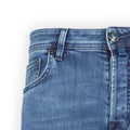 Jeans - NICK Cotton & Lyocell Stretch Suede Turquoise Patch