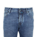 Jeans - BARD Cotton & Lyocell Stretch Suede Turquoise Patch