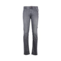 Jeans - NICK Jersey Cotton Stretch Leather Beige Patch