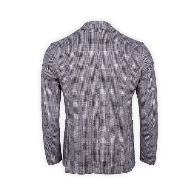 Blazer - Prince-Of-Wales Wool & Cotton Single Breasted