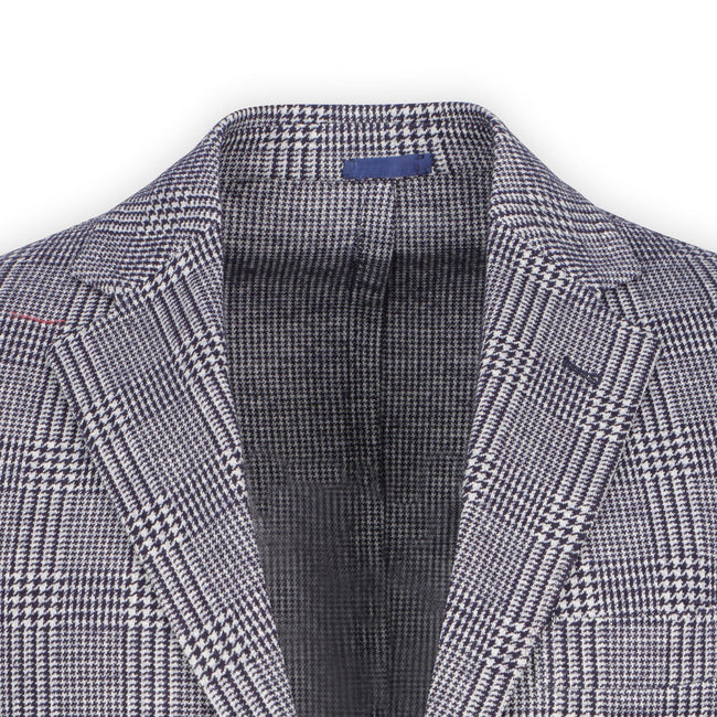 Blazer - Prince-Of-Wales Wool & Cotton Single Breasted
