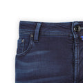Jeans - BARD Jersey Cotton, Wool & Polyester Stretch Navy & Blue Patch