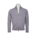 Cardigan - Mottled Merino Wool & Cashmere Mock Neck Zipped