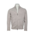 Cardigan - Mottled Merino Wool & Cashmere Mock Neck Zipped