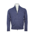 Cardigan - Mottled Merino Wool & Cashmere Mock Neck Zipped