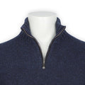 Sweater - Cashmere Zipped Mock Neck With Suede Details