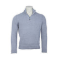 Sweater - Cashmere Zipped Mock Neck With Suede Details