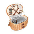 Picnic Basket - VENDÔME Plain Fabric & Wicker For 4 Persons