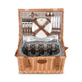 Picnic Basket - CONCORDE Checkered Fabric & Wicker For 4 Persons