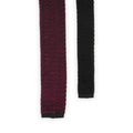 Tie - Bicolor Knitted Silk Square Cut