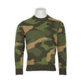 Sweater - Camouflage Print Merino Wool Crew Neck