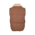 Bodywarmer - Houndstooth Fleece Wool Padded Shearling Collar