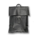 Backpack - Grained Leather With Buckle Closure