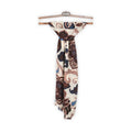 Scarf - Leaves Print Fringes Wool